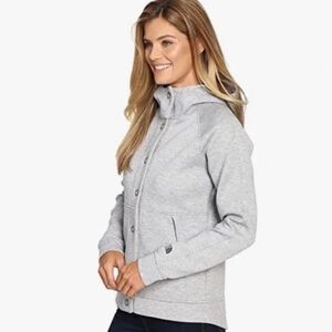 The North Face Womens Thermal 3D Snap Hoodie Jacket Medium M Gray Hooded